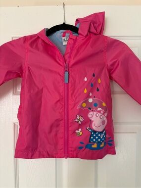 Peppa Pig Bright Pink Hooded Raincoat with Umbrella Graphic